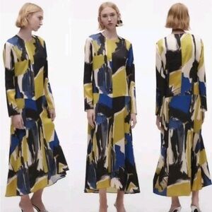 Zara Multicolor Long Sleeve Dress